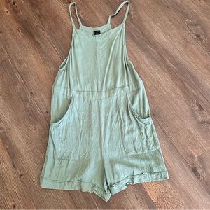 Sage green romper from target. Kids size (14/16) fits like an adult s/m!